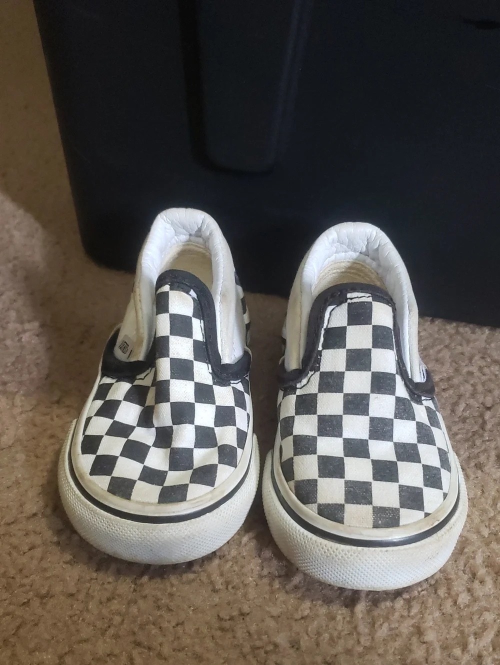 Vans Kids Checkerboard Slip-On Sneakers - Black & White